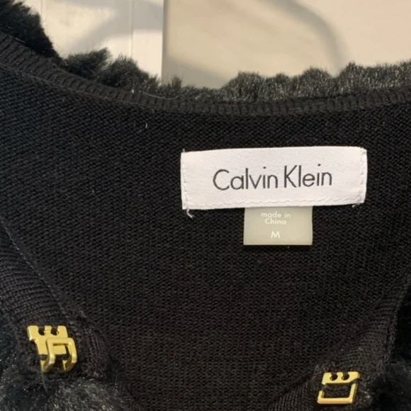 EUC Women's Calvin Klein Faux Fur Shrug, M - Picture 3 of 6